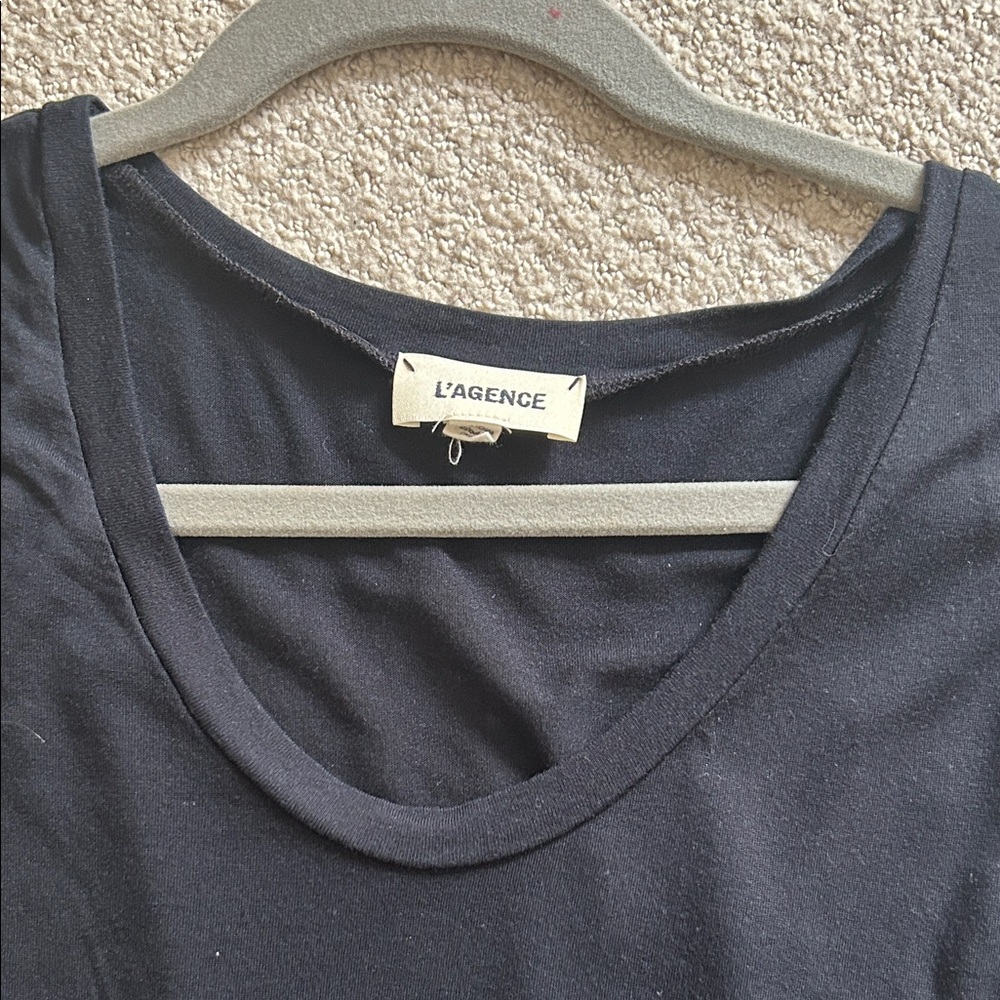 L'AGENCE Classic Black Short Sleeve Tee